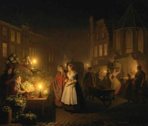 The night market by Petrus van Schendel